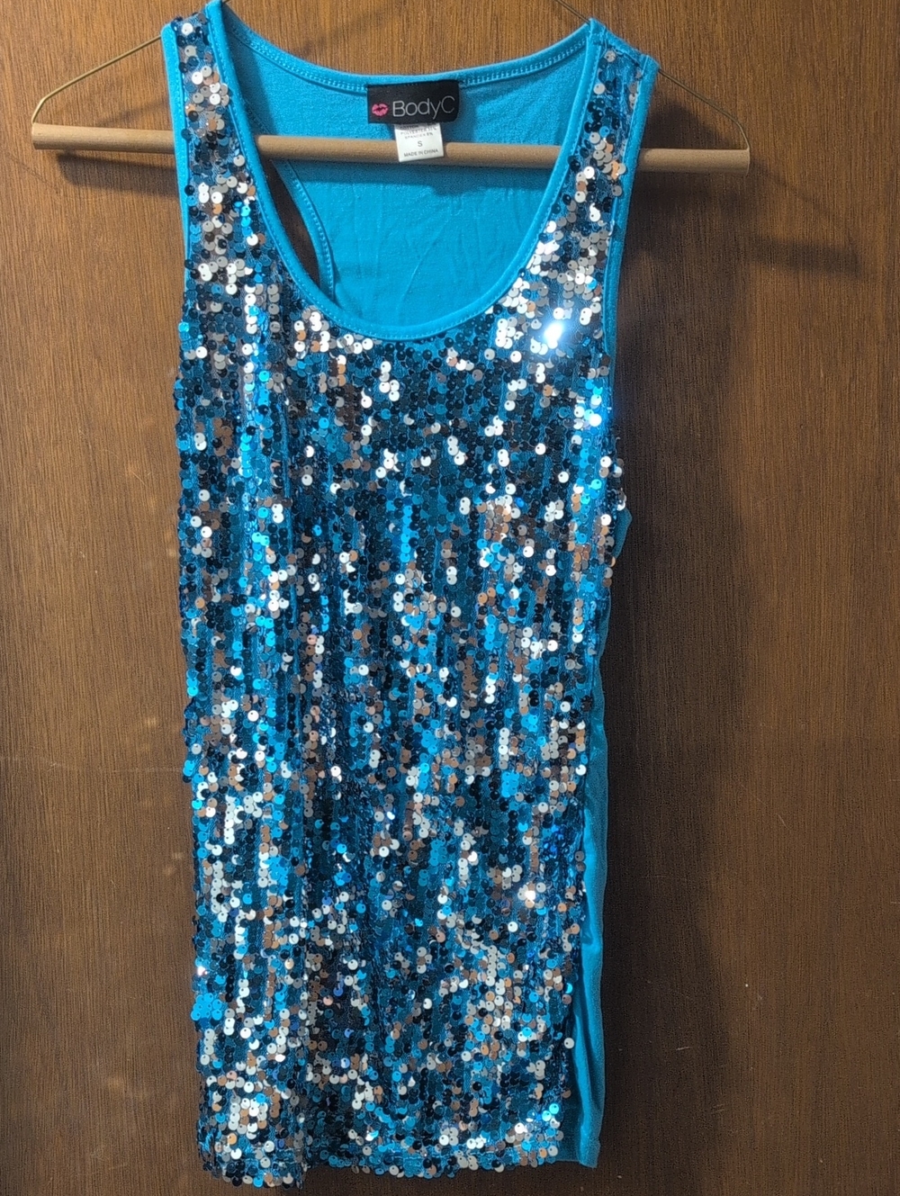 Body Central Turquoise Sequin Tank